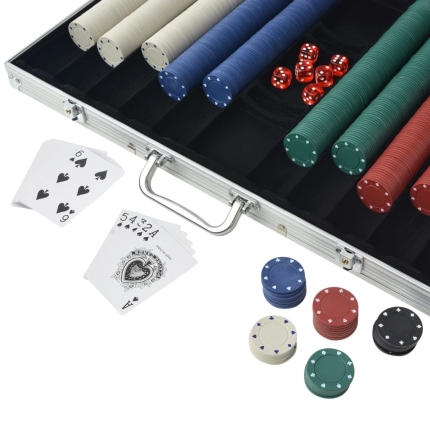 Poker Set with 1000 Chips Aluminium - Image 3