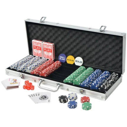 Poker Set with 500 Chips Aluminium - Image 2