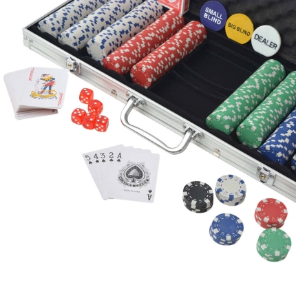 Poker Set with 500 Chips Aluminium - Image 3