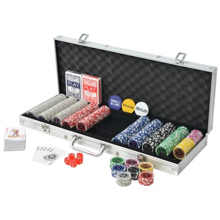 Poker Set with 500 Laser Chips Aluminium - Image 2