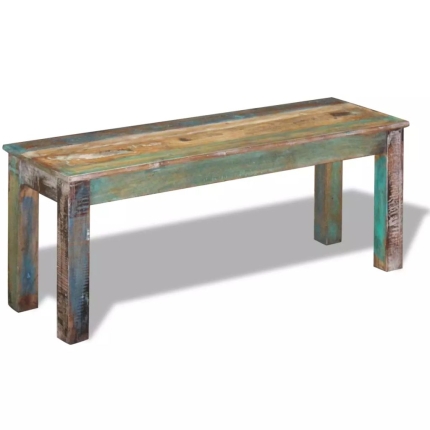 Bench Solid Reclaimed Wood 110x35x45 cm - Image 2