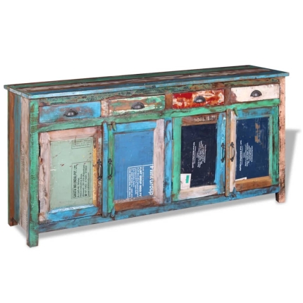 Sideboard with 4 Doors 4 Drawers Solid Reclaimed Wood - Image 4
