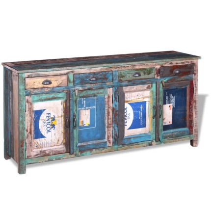 Sideboard with 4 Doors 4 Drawers Solid Reclaimed Wood - Image 5