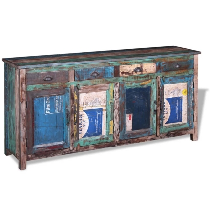 Sideboard with 4 Doors 4 Drawers Solid Reclaimed Wood - Image 6