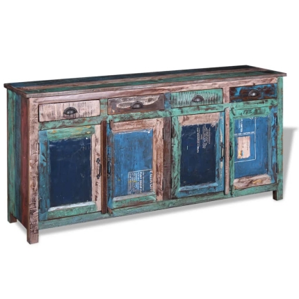 Sideboard with 4 Doors 4 Drawers Solid Reclaimed Wood - Image 7
