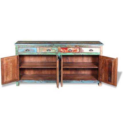 Sideboard with 4 Doors 4 Drawers Solid Reclaimed Wood - Image 8