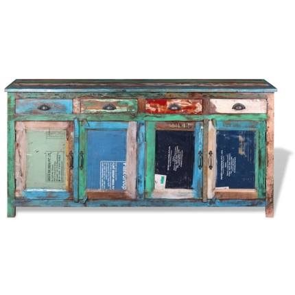 Sideboard with 4 Doors 4 Drawers Solid Reclaimed Wood - Image 9