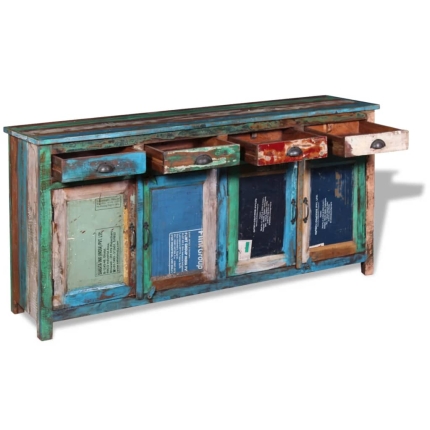 Sideboard with 4 Doors 4 Drawers Solid Reclaimed Wood - Image 10