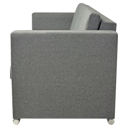 3-Seater Sofa Fabric Light Grey - Image 5