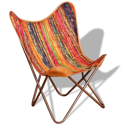 Butterfly Chair Multicolour Chindi Fabric - Image 5