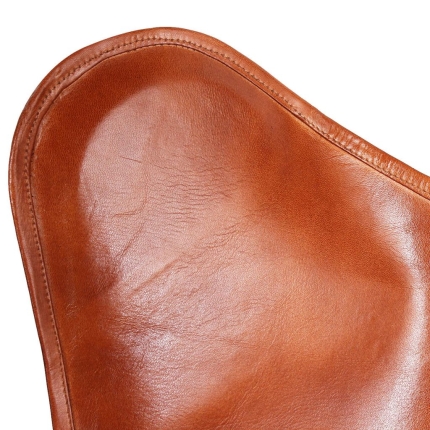Butterfly Chair Brown Real Leather - Image 4