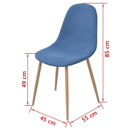 Dining Chairs 2 pcs Blue Fabric - Image 5