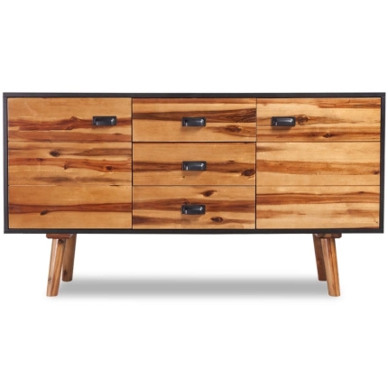 Sideboard Solid Acacia Wood 115x35x70 cm - Image 2