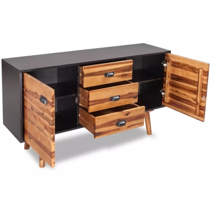Sideboard Solid Acacia Wood 115x35x70 cm - Image 3