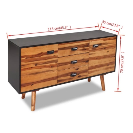 Sideboard Solid Acacia Wood 115x35x70 cm - Image 4