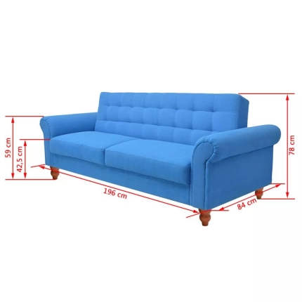 Sofa Bed Fabric Blue - Image 8