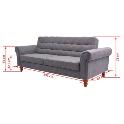 Sofa Bed Fabric Grey - Image 8