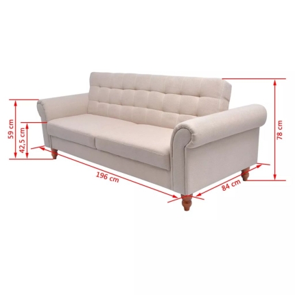 Sofa Bed Fabric Cream - Image 8