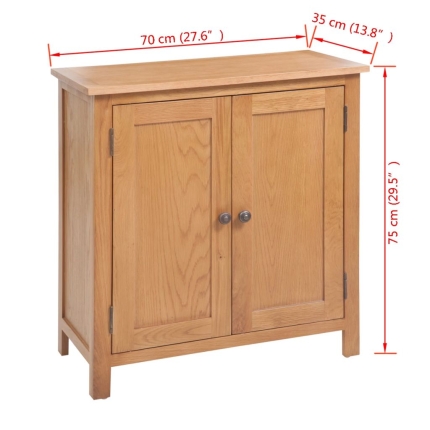 Sideboard 70x35x75 cm Solid Oak Wood - Image 6