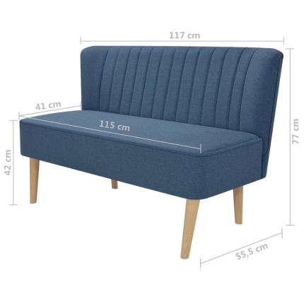 Sofa Fabric 117x55.5x77 cm Blue - Image 4
