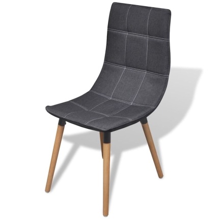 Dining Chairs 4 pcs Dark Grey Fabric - Image 2