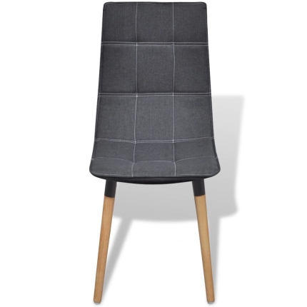Dining Chairs 4 pcs Dark Grey Fabric - Image 3