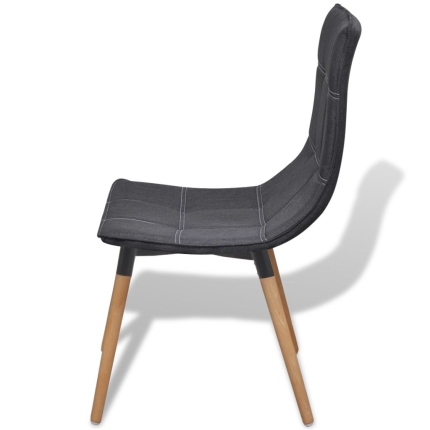Dining Chairs 4 pcs Dark Grey Fabric - Image 4