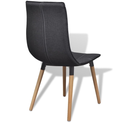 Dining Chairs 4 pcs Dark Grey Fabric - Image 5