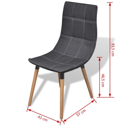 Dining Chairs 4 pcs Dark Grey Fabric - Image 7