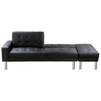Sofa Bed Artificial Leather Black - Image 6