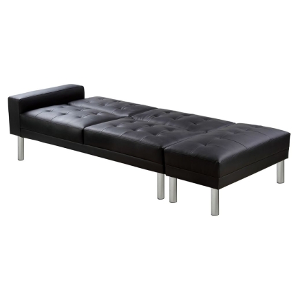 Sofa Bed Artificial Leather Black - Image 9