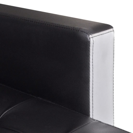 L-shaped Sofa Bed Faux Leather Black - Image 8