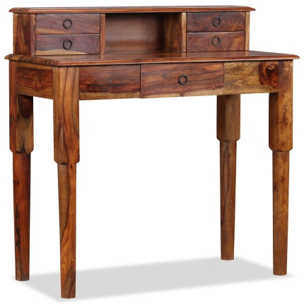 Writing Desk with 5 Drawers Solid Sheesham Wood 90x40x90 cm - Image 2