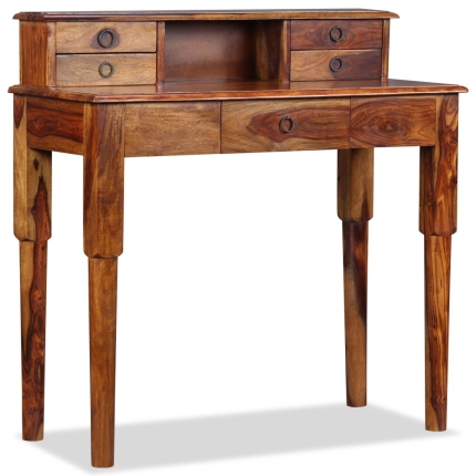 Writing Desk with 5 Drawers Solid Sheesham Wood 90x40x90 cm - Image 3