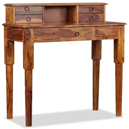 Writing Desk with 5 Drawers Solid Sheesham Wood 90x40x90 cm - Image 4