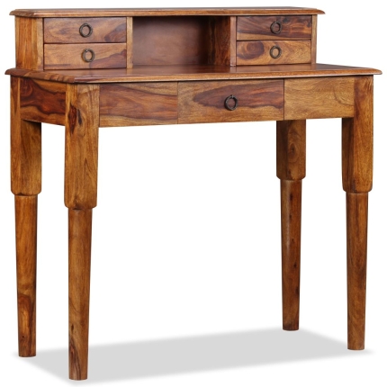 Writing Desk with 5 Drawers Solid Sheesham Wood 90x40x90 cm - Image 5