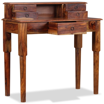 Writing Desk with 5 Drawers Solid Sheesham Wood 90x40x90 cm - Image 6
