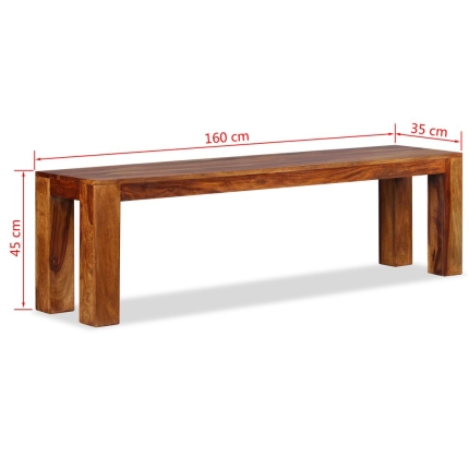 Bench Solid Sheesham Wood 160x35x45 cm - Image 8