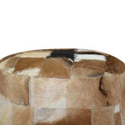 Pouffe Genuine Leather Round 50x50x45 cm - Image 6