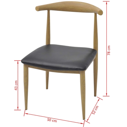 Dining Chairs 6 pcs Black Faux Leather - Image 5