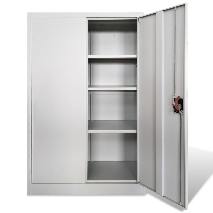 Office Cabinet 90x40x140 cm Steel Grey - Image 4