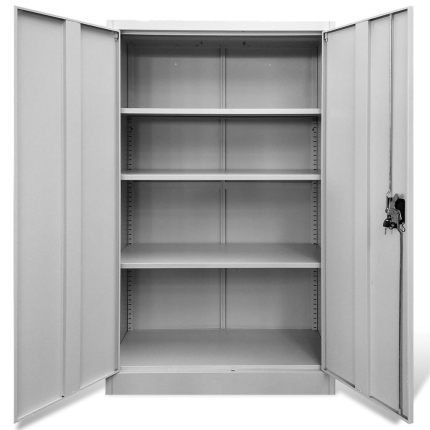 Office Cabinet 90x40x140 cm Steel Grey - Image 5