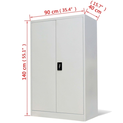 Office Cabinet 90x40x140 cm Steel Grey - Image 9