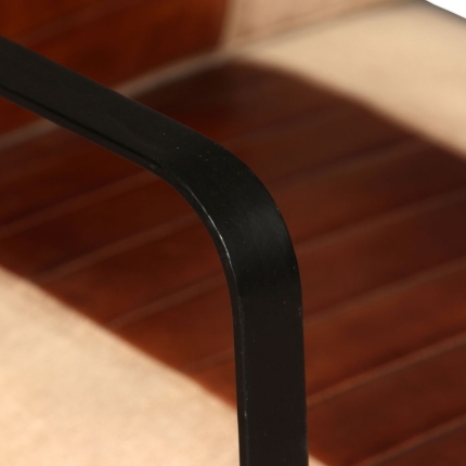Lounge Chair Brown Genuine Leather and Canvas - Image 2