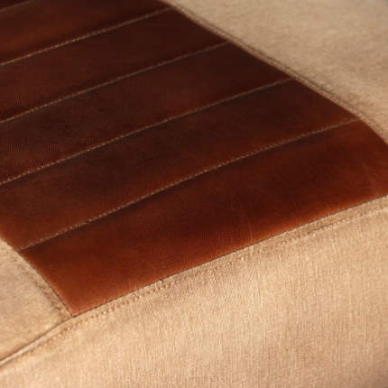 Lounge Chair Brown Genuine Leather and Canvas - Image 3