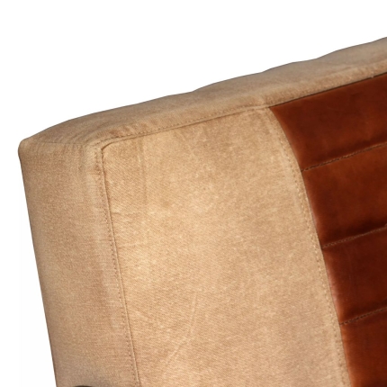 Lounge Chair Brown Genuine Leather and Canvas - Image 7