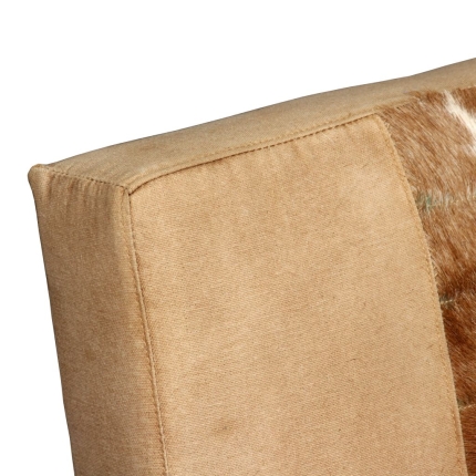 Lounge Chair Cream Genuine Goatskin and Canvas - Image 11