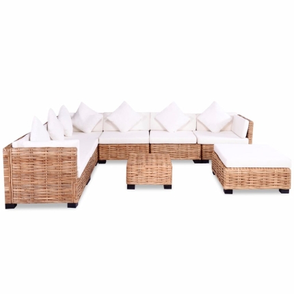 Sofa Set 27 Pieces Natural Rattan - Image 3
