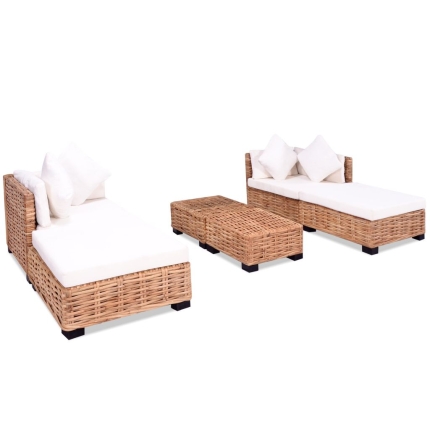 Sofa Set 16 Pieces Natural Rattan - Image 2