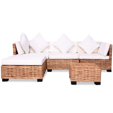 Sofa Set 14 Pieces Natural Rattan - Image 2